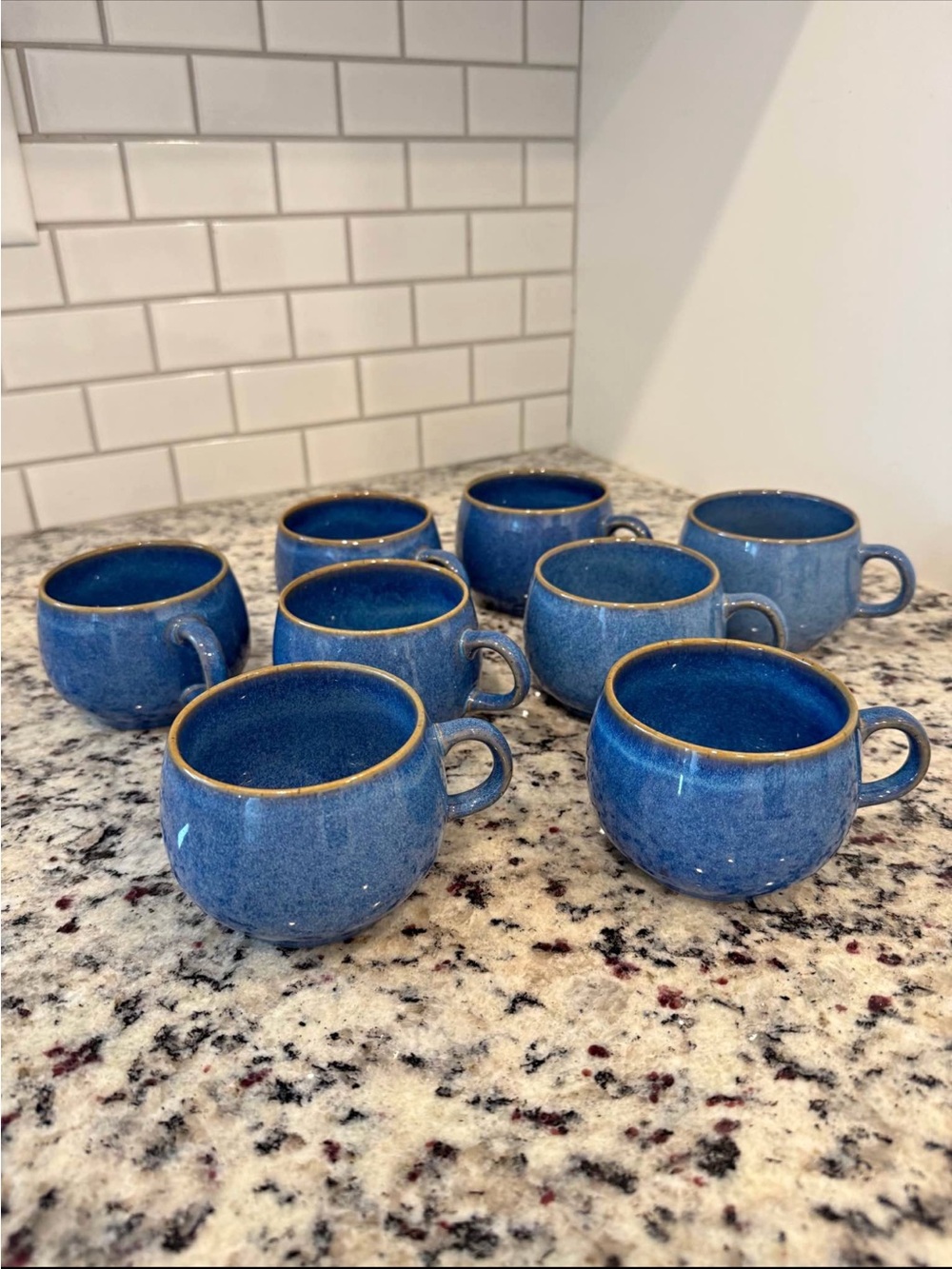 Blue Denby Set - Stoneware Round Mugs